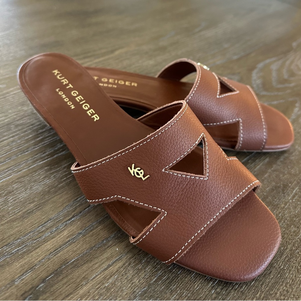 KURT GEIGER LONDON ODINA LEATHER SUMMER MULE SLIDE
